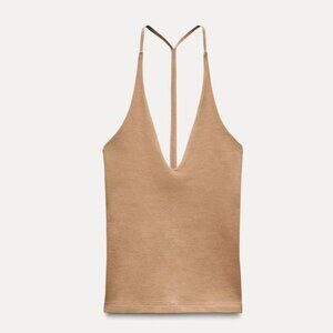 NWT ZARA BACK STRAP HALTER TOP